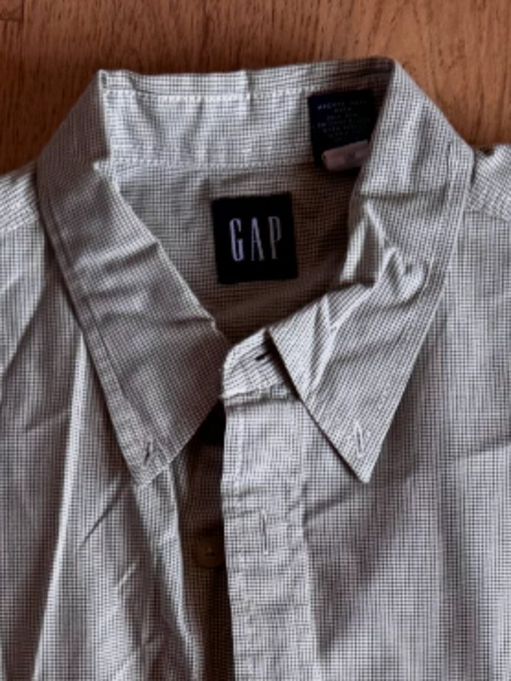 Vintage Y2K Gap Micro Check Button Down Shirt Men’s M Preppy